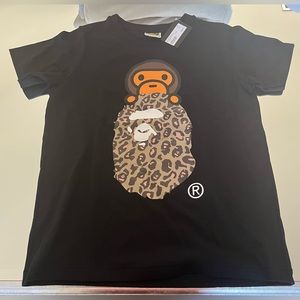 Bape Leopard Milo on Ape Head Tee Ladies